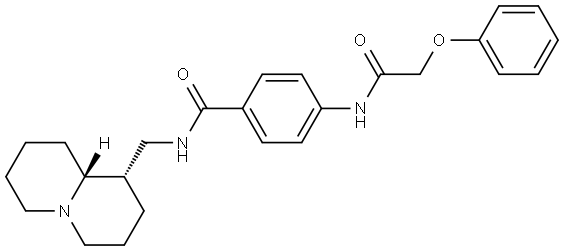 N-[[(1S,9aR)-2,3,4,6,7,8,9,9a-octahydro-1H-quinolizin-1-yl]methyl]-4-[(2-phenoxyacetyl)amino]benzamide Structural