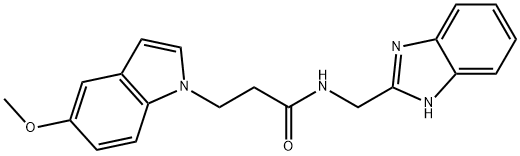 N-(1H-benzimidazol-2-ylmethyl)-3-(5-methoxyindol-1-yl)propanamide Structural
