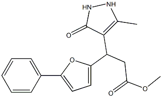 methyl 3-(3-methyl-5-oxo-1,2-dihydropyrazol-4-yl)-3-(5-phenylfuran-2-yl)propanoate Structural