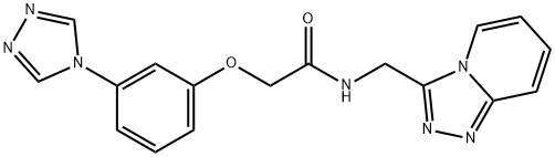 N-([1,2,4]triazolo[4,3-a]pyridin-3-ylmethyl)-2-[3-(1,2,4-triazol-4-yl)phenoxy]acetamide Structural