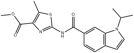 methyl 5-methyl-2-[(1-propan-2-ylindole-6-carbonyl)amino]-1,3-thiazole-4-carboxylate Structural
