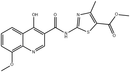 methyl 2-[(8-methoxy-4-oxo-1H-quinoline-3-carbonyl)amino]-4-methyl-1,3-thiazole-5-carboxylate Structural