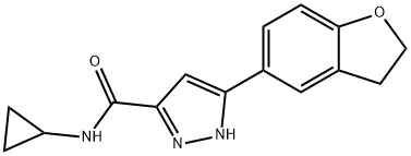N-cyclopropyl-3-(2,3-dihydro-1-benzofuran-5-yl)-1H-pyrazole-5-carboxamide Structural