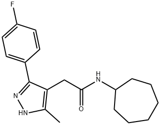 N-cycloheptyl-2-[3-(4-fluorophenyl)-5-methyl-1H-pyrazol-4-yl]acetamide Structural