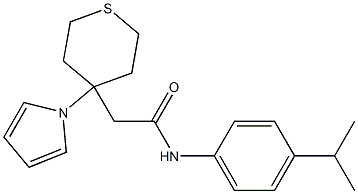 N-(4-propan-2-ylphenyl)-2-(4-pyrrol-1-ylthian-4-yl)acetamide Structural
