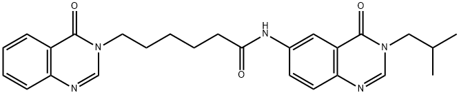 N-[3-(2-methylpropyl)-4-oxoquinazolin-6-yl]-6-(4-oxoquinazolin-3-yl)hexanamide Structural