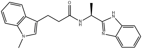 N-[(1S)-1-(1H-benzimidazol-2-yl)ethyl]-3-(1-methylindol-3-yl)propanamide Structural
