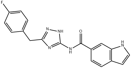 N-[5-[(4-fluorophenyl)methyl]-1H-1,2,4-triazol-3-yl]-1H-indole-6-carboxamide Structural