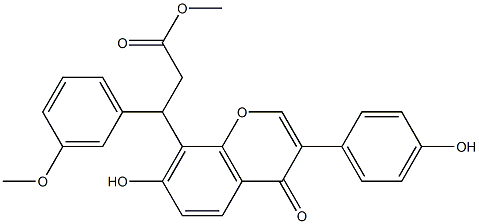 methyl 3-[7-hydroxy-3-(4-hydroxyphenyl)-4-oxochromen-8-yl]-3-(3-methoxyphenyl)propanoate Structural