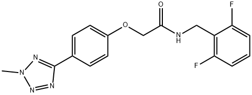 N-[(2,6-difluorophenyl)methyl]-2-[4-(2-methyltetrazol-5-yl)phenoxy]acetamide Structural