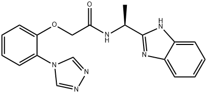 N-[(1S)-1-(1H-benzimidazol-2-yl)ethyl]-2-[2-(1,2,4-triazol-4-yl)phenoxy]acetamide Structural