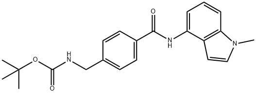 tert-butyl N-[[4-[(1-methylindol-4-yl)carbamoyl]phenyl]methyl]carbamate Structural