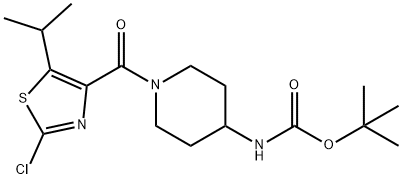 tert-butyl N-[1-(2-chloro-5-propan-2-yl-1,3-thiazole-4-carbonyl)piperidin-4-yl]carbamate Structural
