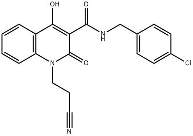 N-[(4-chlorophenyl)methyl]-1-(2-cyanoethyl)-4-hydroxy-2-oxoquinoline-3-carboxamide Structural
