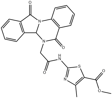 methyl 2-[[2-(5,11-dioxo-6aH-isoindolo[2,1-a]quinazolin-6-yl)acetyl]amino]-4-methyl-1,3-thiazole-5-carboxylate Structural