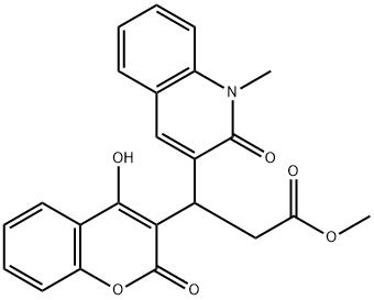 methyl 3-(4-hydroxy-2-oxochromen-3-yl)-3-(1-methyl-2-oxoquinolin-3-yl)propanoate Structural