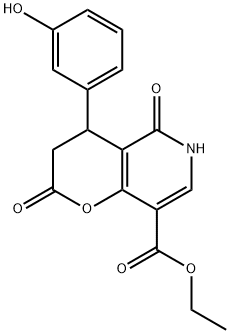ethyl 4-(3-hydroxyphenyl)-2,5-dioxo-4,6-dihydro-3H-pyrano[3,2-c]pyridine-8-carboxylate Structural