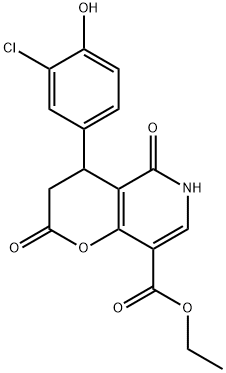 ethyl 4-(3-chloro-4-hydroxyphenyl)-2,5-dioxo-4,6-dihydro-3H-pyrano[3,2-c]pyridine-8-carboxylate Structural