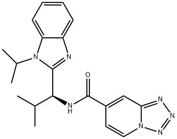 N-[(1S)-2-methyl-1-(1-propan-2-ylbenzimidazol-2-yl)propyl]tetrazolo[1,5-a]pyridine-7-carboxamide Structural