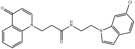 N-[2-(6-chloroindol-1-yl)ethyl]-3-(4-oxoquinolin-1-yl)propanamide Structural