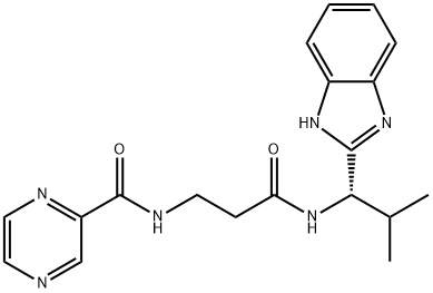 N-[3-[[(1S)-1-(1H-benzimidazol-2-yl)-2-methylpropyl]amino]-3-oxopropyl]pyrazine-2-carboxamide Structural