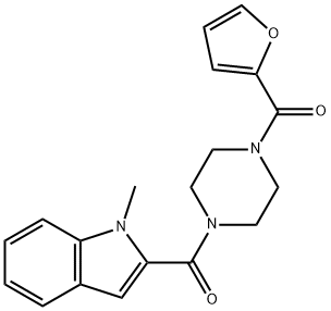 furan-2-yl-[4-(1-methylindole-2-carbonyl)piperazin-1-yl]methanone Structural