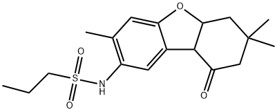 N-(3,7,7-trimethyl-9-oxo-5a,6,8,9a-tetrahydrodibenzofuran-2-yl)propane-1-sulfonamide Structural