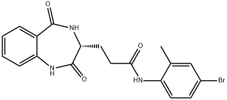 N-(4-bromo-2-methylphenyl)-3-[(3R)-2,5-dioxo-3,4-dihydro-1H-1,4-benzodiazepin-3-yl]propanamide Structural