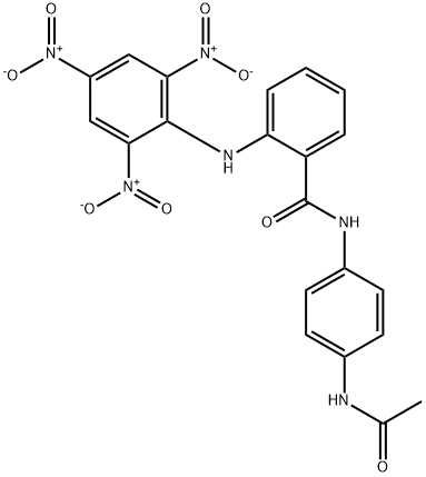 N-(4-acetamidophenyl)-2-(2,4,6-trinitroanilino)benzamide Structural