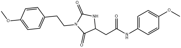 N-(4-methoxyphenyl)-2-[1-[2-(4-methoxyphenyl)ethyl]-2,5-dioxoimidazolidin-4-yl]acetamide Structural