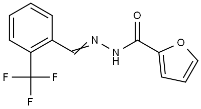 N-[(E)-[2-(trifluoromethyl)phenyl]methylideneamino]furan-2-carboxamide Structural