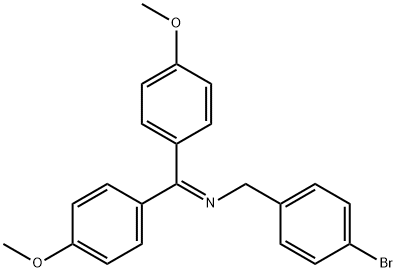 N-[(4-bromophenyl)methyl]-1,1-bis(4-methoxyphenyl)methanimine Structural