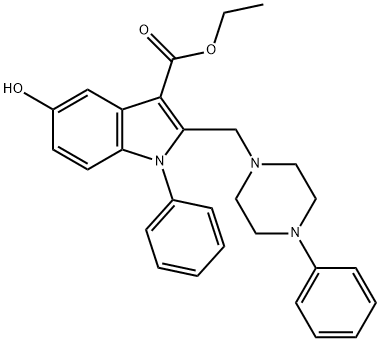 ethyl 5-hydroxy-1-phenyl-2-[(4-phenylpiperazin-1-yl)methyl]indole-3-carboxylate Structural
