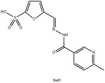 sodium 5-[(E)-[(6-methylpyridine-3-carbonyl)hydrazinylidene]methyl]furan-2-sulfonate Structural