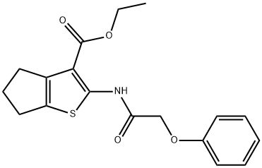 ethyl 2-[(2-phenoxyacetyl)amino]-5,6-dihydro-4H-cyclopenta[b]thiophene-3-carboxylate Structural