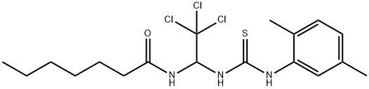 N-[2,2,2-trichloro-1-[(2,5-dimethylphenyl)carbamothioylamino]ethyl]heptanamide Structural