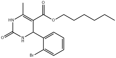 hexyl 4-(2-bromophenyl)-6-methyl-2-oxo-3,4-dihydro-1H-pyrimidine-5-carboxylate Structural