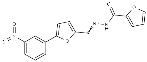 N-[(E)-[5-(3-nitrophenyl)furan-2-yl]methylideneamino]furan-2-carboxamide Structural