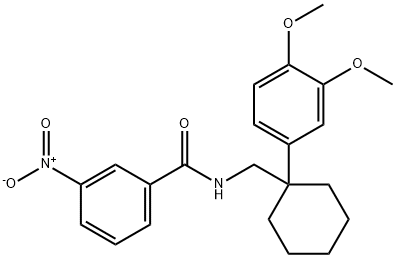 N-[[1-(3,4-dimethoxyphenyl)cyclohexyl]methyl]-3-nitrobenzamide Structural