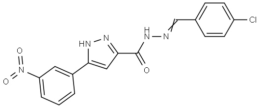 N-[(E)-(4-chlorophenyl)methylideneamino]-3-(3-nitrophenyl)-1H-pyrazole-5-carboxamide Structural