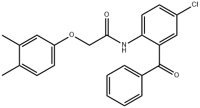 N-(2-benzoyl-4-chlorophenyl)-2-(3,4-dimethylphenoxy)acetamide Structural