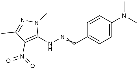 N-[(E)-[4-(dimethylamino)phenyl]methylideneamino]-2,5-dimethyl-4-nitropyrazol-3-amine Structural