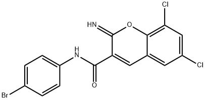 N-(4-bromophenyl)-6,8-dichloro-2-iminochromene-3-carboxamide Structural