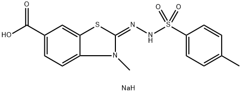 sodium (2Z)-3-methyl-2-[(4-methylphenyl)sulfonylhydrazinylidene]-1,3-benzothiazole-6-carboxylate Structural