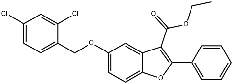 ethyl 5-[(2,4-dichlorophenyl)methoxy]-2-phenyl-1-benzofuran-3-carboxylate Structural
