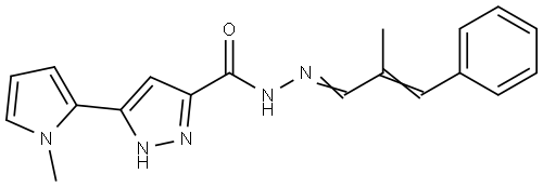 N-[(E)-[(E)-2-methyl-3-phenylprop-2-enylidene]amino]-3-(1-methylpyrrol-2-yl)-1H-pyrazole-5-carboxamide Structural