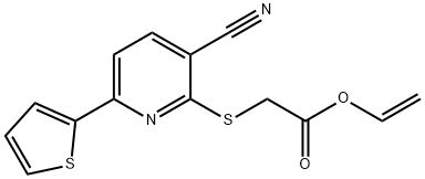 vinyl 2-((3-cyano-6-(thiophen-2-yl)pyridin-2-yl)thio)acetate Structural