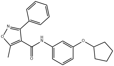 N-(3-cyclopentyloxyphenyl)-5-methyl-3-phenyl-1,2-oxazole-4-carboxamide Structural