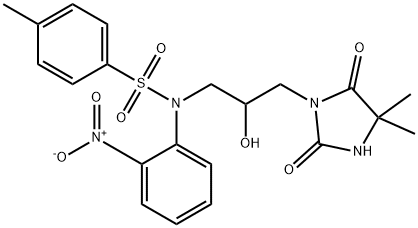 N-[3-(4,4-dimethyl-2,5-dioxoimidazolidin-1-yl)-2-hydroxypropyl]-4-methyl-N-(2-nitrophenyl)benzenesulfonamide Structural