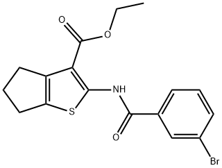 ethyl 2-[(3-bromobenzoyl)amino]-5,6-dihydro-4H-cyclopenta[b]thiophene-3-carboxylate Structural